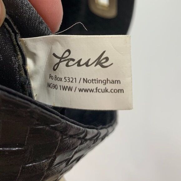 Fcuk French Connection UK Black Woven and Patent Clutch - Picture 5 of 8